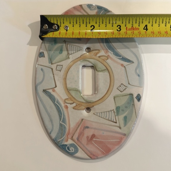 VINTAGE ARTISAN HAND GLAZED CERAMIC SWITCH PLATE FOR SINGLE SWITCH LIGHT - Picture 5 of 6